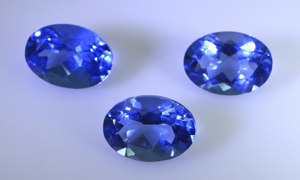 synthetic cubic zirconia Blue shappire cz loose gemstones 1 Pieces 10 x 14 mm Ov