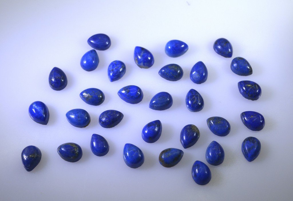 Lapis Lazuli loose Stone 1 Pieces 5 x 7 mm Pear Blue cabochon Gemstone