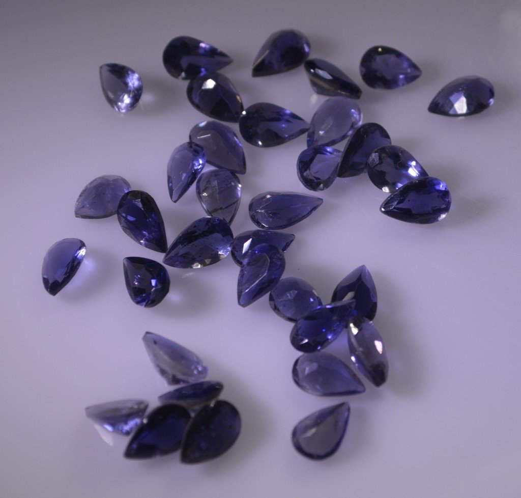 iolite loose Stone 1 Pieces 4 x 6 mm Pear Blue faceted Gemstone