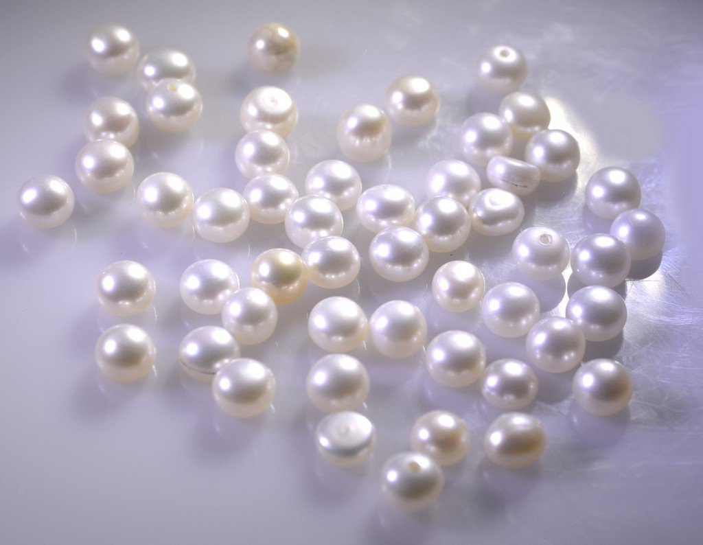 Pearl loose Stone 1 Pieces 4 x 4 mm Round White cabochon Gemstone