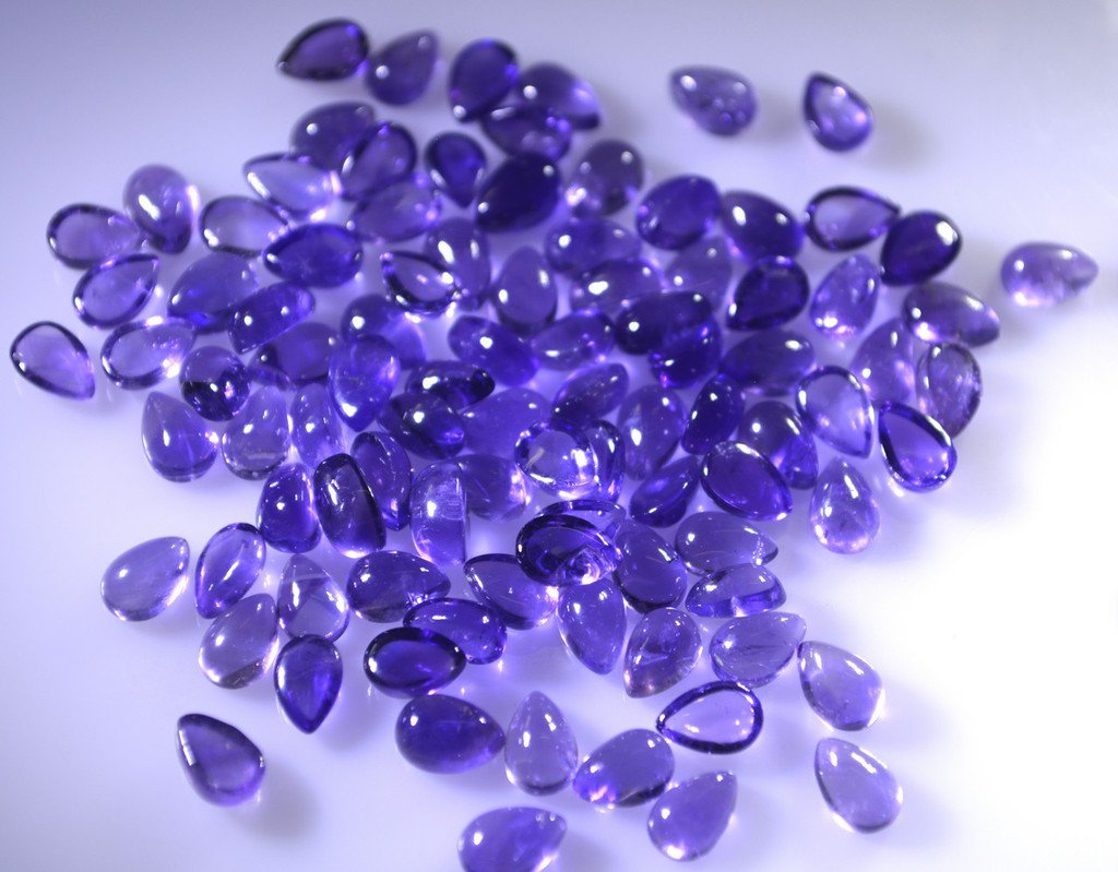 Amethyst loose Stone 1 Pieces 4 x 6 mm Pear Purple cabochon Gemstone