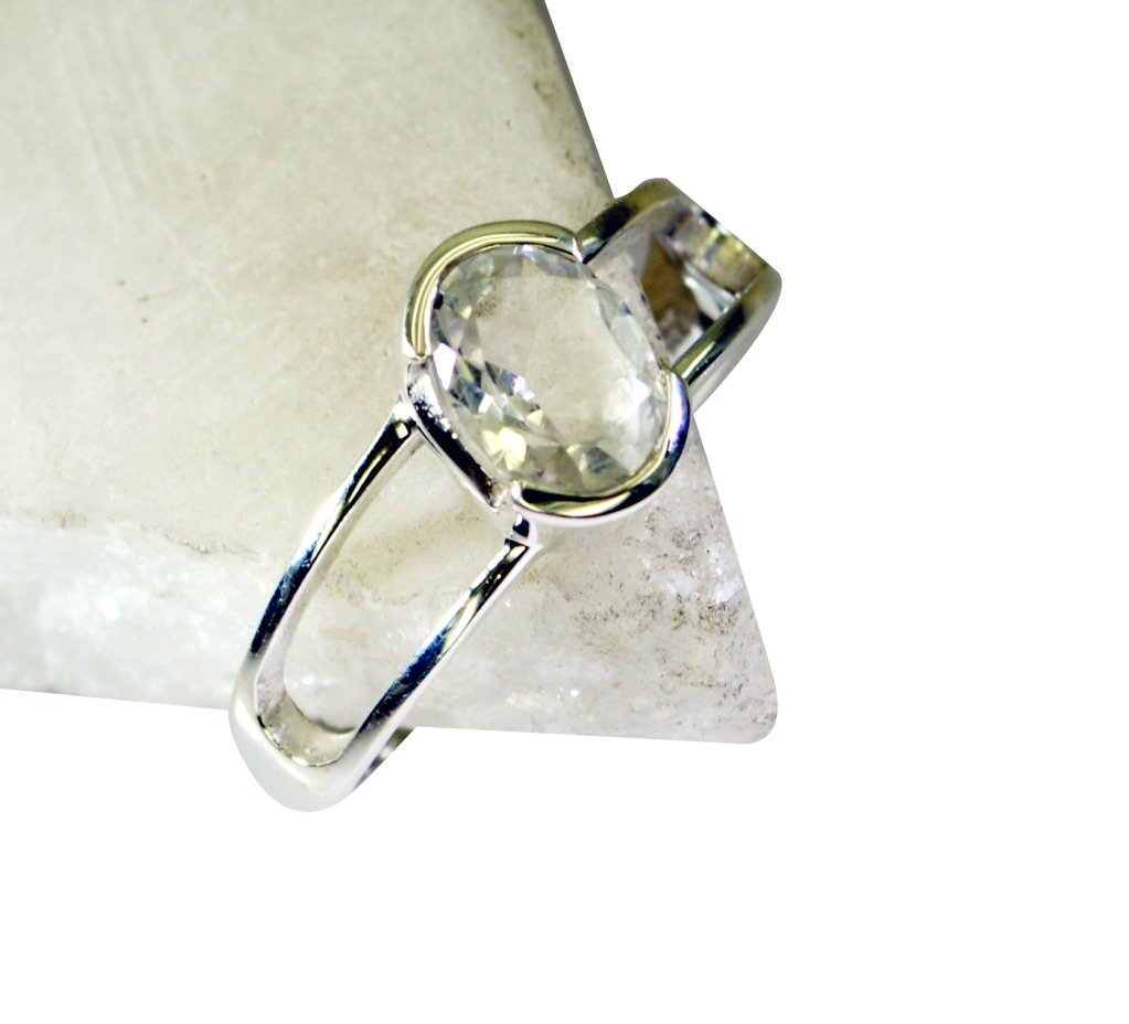 Riyo White Indian Silver Jewelry Silver Ring For Women Sz 8 Srwhc
