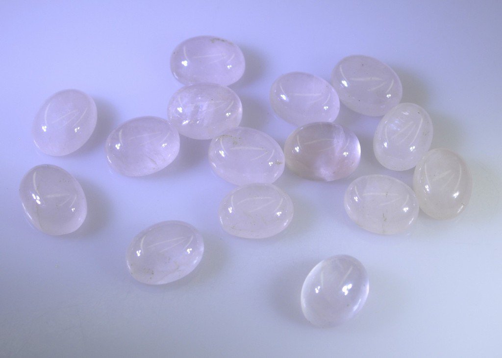 Rose Quartz loose Stone 1 Pieces 6 x 8 mm Oval Pink cabochon Gemstone