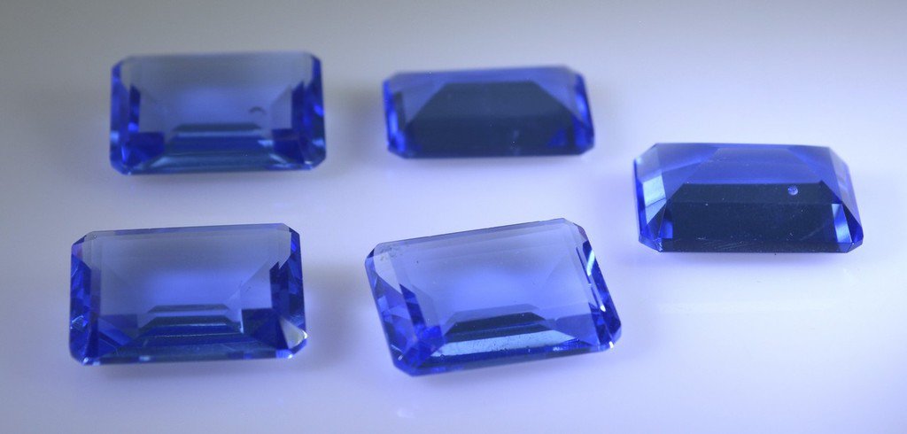 synthetic cubic zirconia Blue shappire cz loose gemstones 1 Pieces 12 x 16 mm Em
