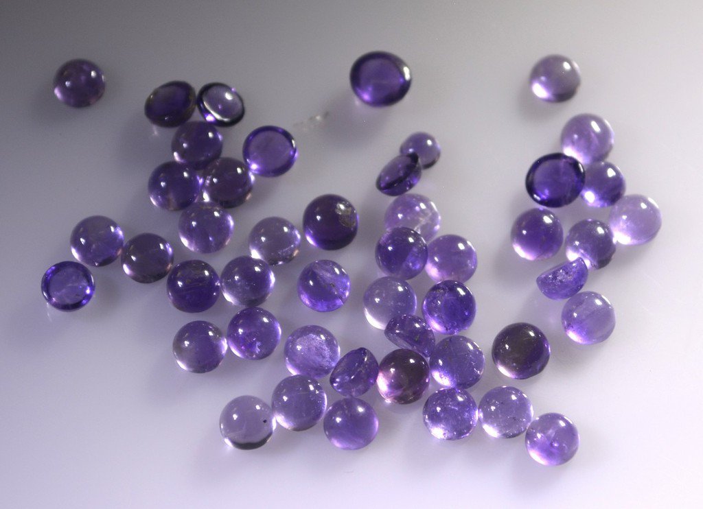 Amethyst loose Stone 1 Pieces 4 x 4 mm Round Purple cabochon Gemstone