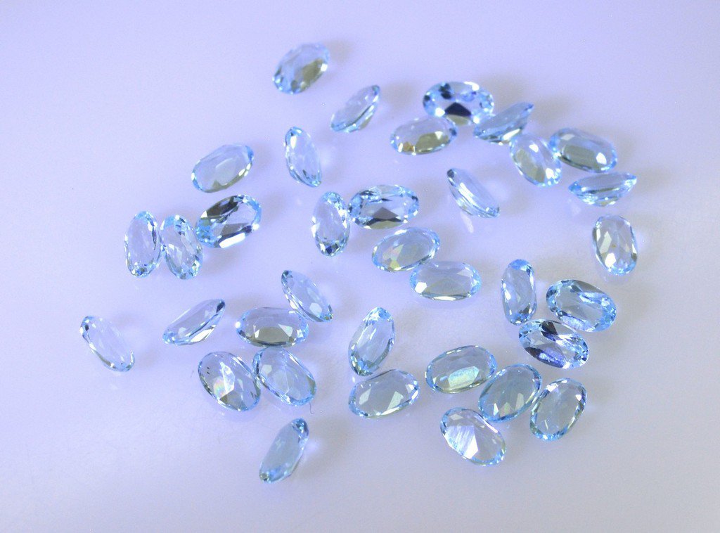 Blue topaz loose Stone 1 Pieces 3 x 5 mm Oval Blue faceted Gemstone