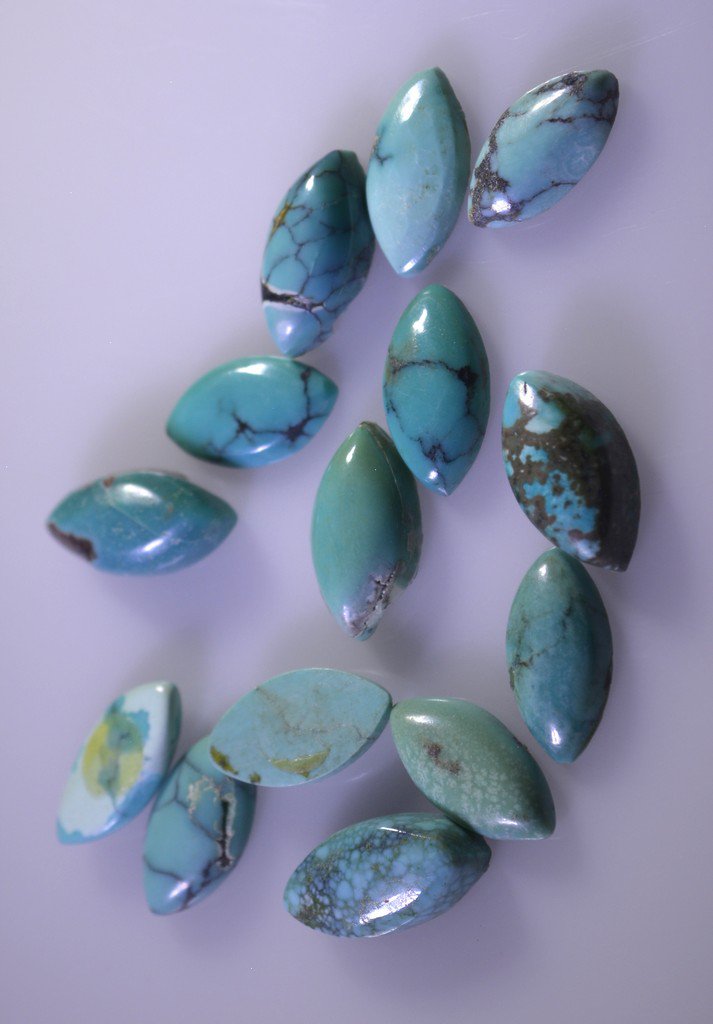 Turquoise loose Stone 1 Pieces 4 x 8 mm Marquise multi cabochon Gemstone