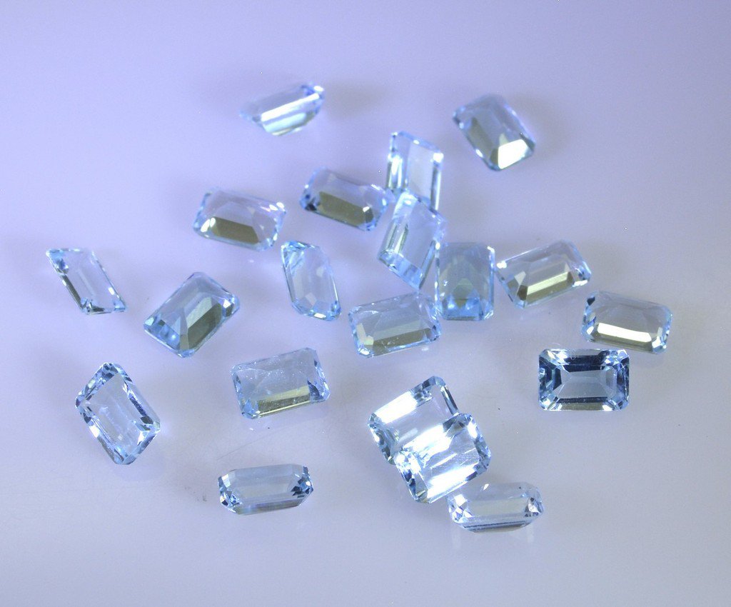Blue topaz loose Stone 1 Pieces 4 x 6 mm Emerald cut Blue faceted Gemstone
