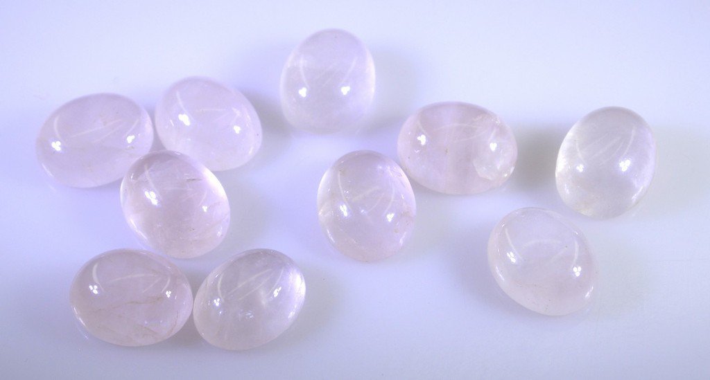 Rose Quartz loose Stone 1 Pieces 8 x 10 mm Oval Pink cabochon Gemstone