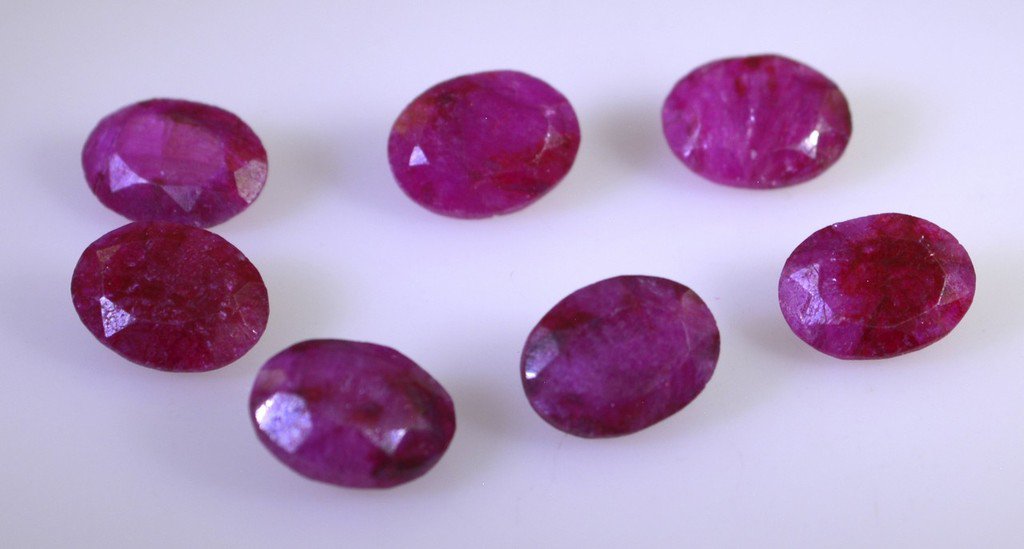 Dyed Rubi loose Stone 1 Pieces 6 x 8 mm Oval multi faceted Gemstone
