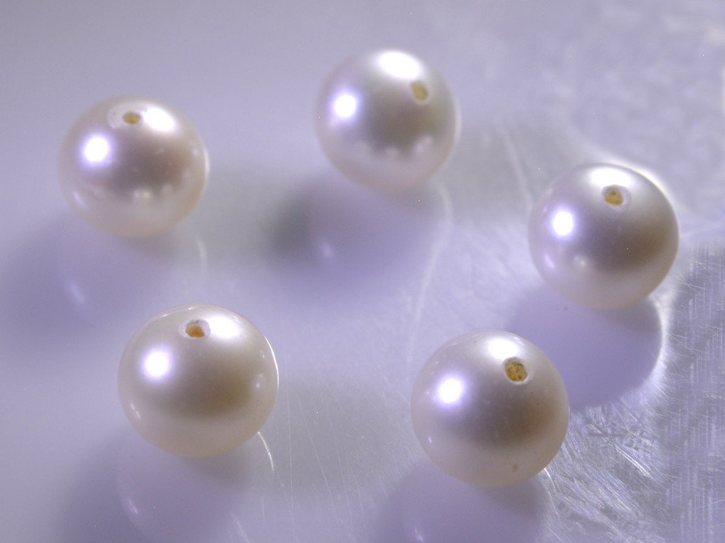 Pearl loose Stone 1 Pieces 8 x 8 mm Round White cabochon Gemstone