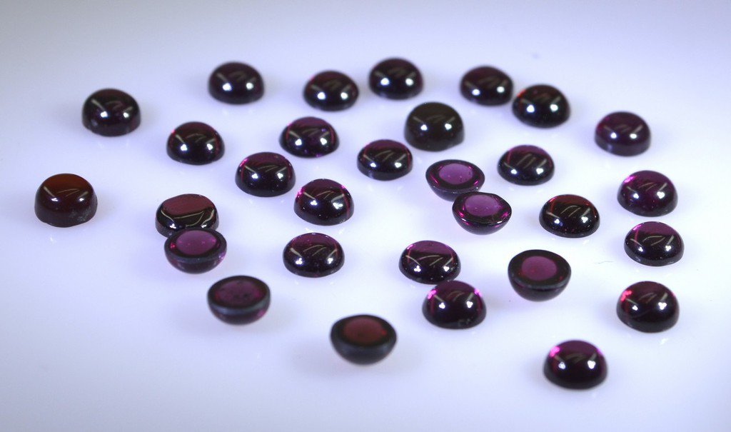 Garnet loose Stone 1 Pieces 4 x 4 mm Round Red cabochon Gemstone