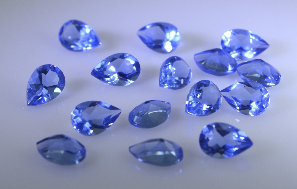 synthetic cubic zirconia Blue shappire cz loose gemstones 1 Pieces 6 x 9 mm Pear