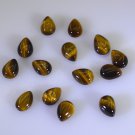 Tiger Eye loose Stone 1 Pieces 5 x 8 mm Pear Brown cabochon Gemstone