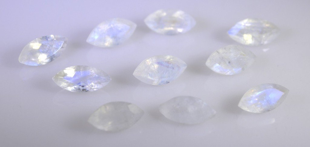 Rainbow Moonstone loose Stone 1 Pieces 4 x 8 mm Marquise Multi faceted Gemstone