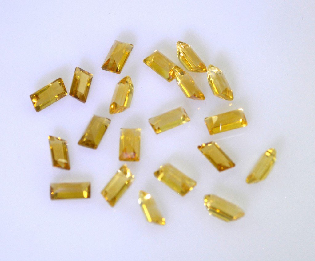 Citrine loose Stone 1 Pieces 4 x 8 mm Emerald cut Yellow faceted Gemstone