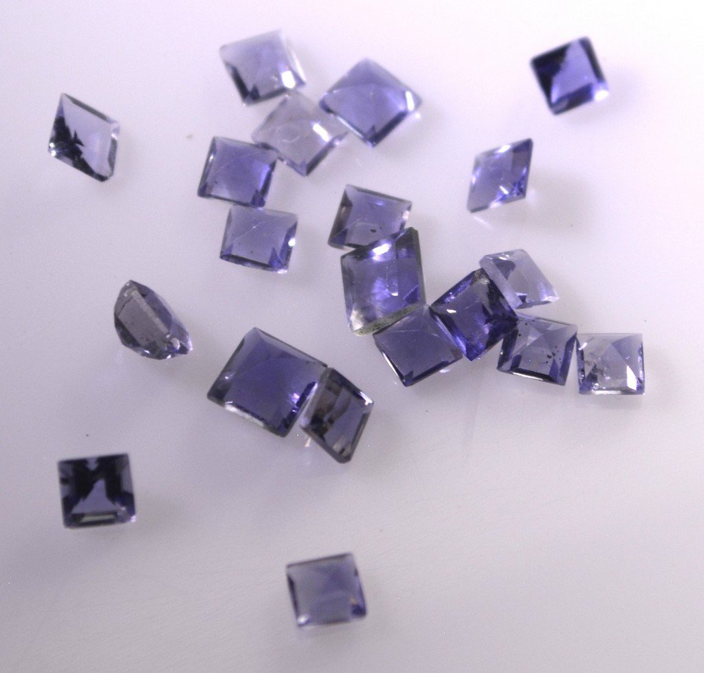 iolite loose Stone 1 Pieces 5 x 5 mm Princess Blue faceted Gemstone