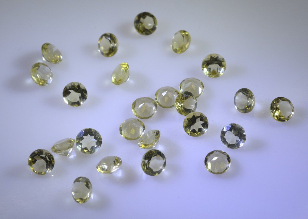 lemon Quartz loose Stone 1 Pieces 6 x 6 mm Round Yellow faceted Gemstone