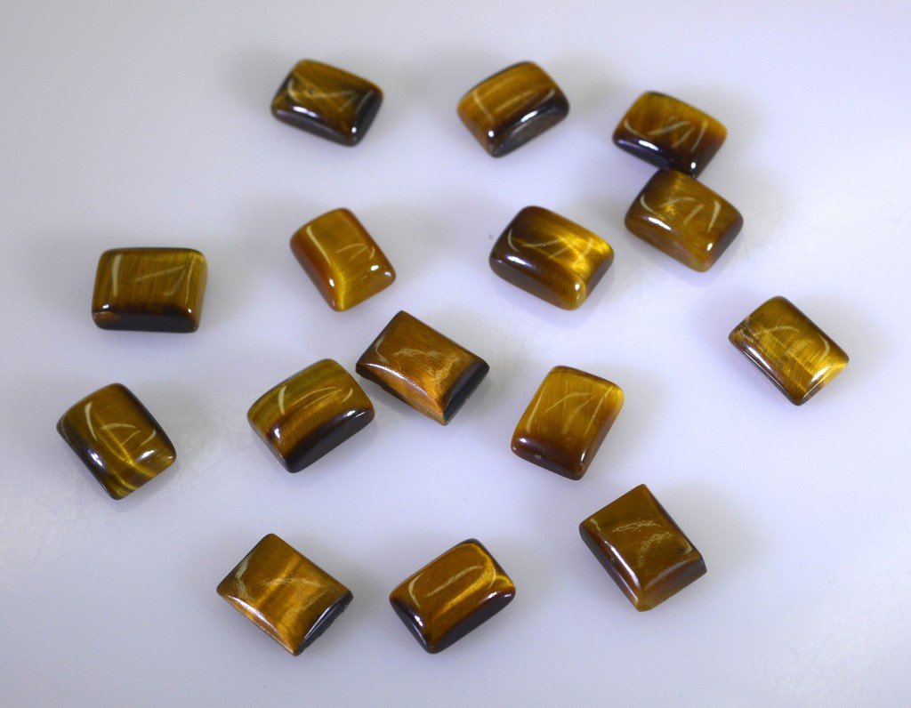 Tiger Eye loose Stone 1 Pieces 6 x 8 mm Emerald cut Brown cabochon Gemstone