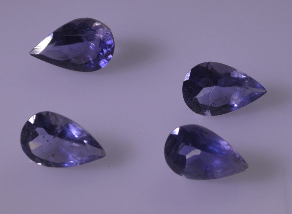iolite loose Stone 1 Pieces 6 x 9 mm Pear Blue faceted Gemstone