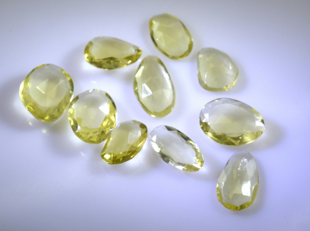 lemon Quartz loose Stone 1 Pieces 8 x 12 mm Fancy Yellow faceted Gemstone