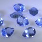 synthetic cubic zirconia Blue shappire cz loose gemstones 1 Pieces 7 x 10 mm Pea