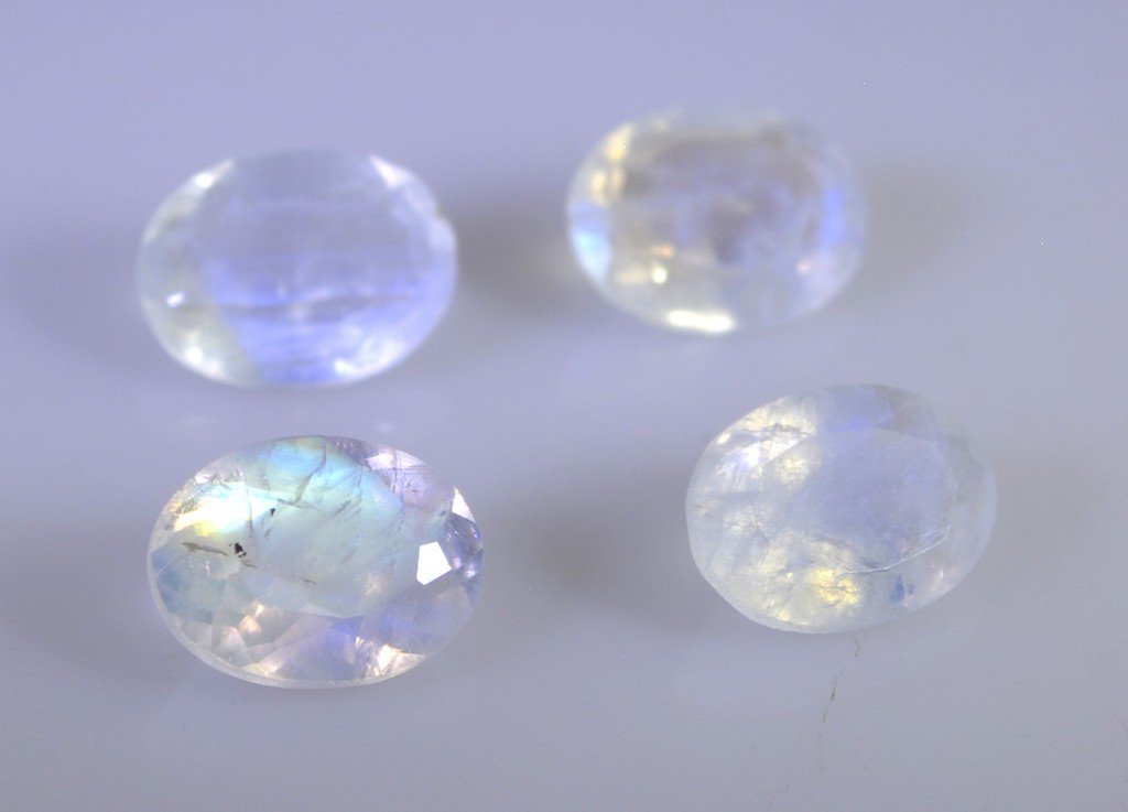 Rainbow Moonstone loose Stone 1 Pieces 6 x 6 mm Oval Multi faceted Gemstone
