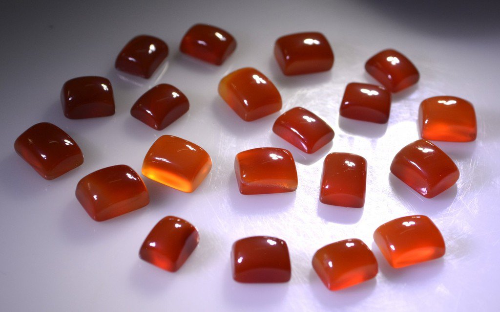 Red onyx loose Stone 1 Pieces 8 x 10 mm Princess Red cabochon Gemstone