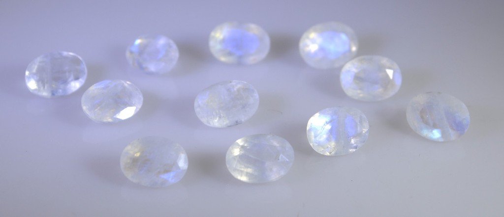 Rainbow Moonstone loose Stone 1 Pieces 5 x 7 mm Oval Multi faceted Gemstone
