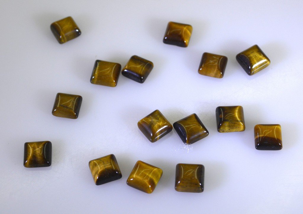 Tiger Eye loose Stone 1 Pieces 6 x 6 mm Princess Brown cabochon Gemstone