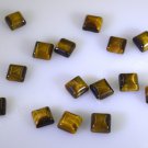 Tiger Eye loose Stone 1 Pieces 6 x 6 mm Princess Brown cabochon Gemstone
