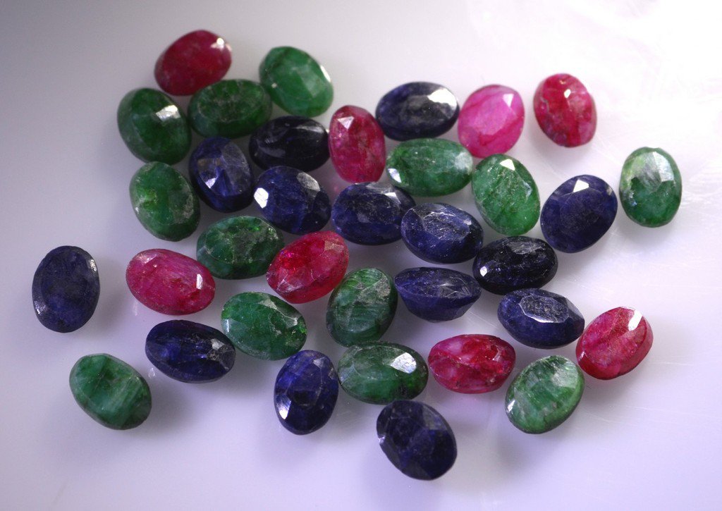 Dyed Rubi loose Stone 1 Pieces 5 x 7 mm Oval multi faceted Gemstone
