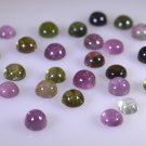 Tourmaline loose Stone 1 Pieces 4 x 4 mm Round Multi cabochon Gemstone