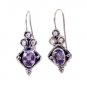 Riyo Amethyst Hand Stamped Silver Fashion Earrings L 1in Seame-2017
