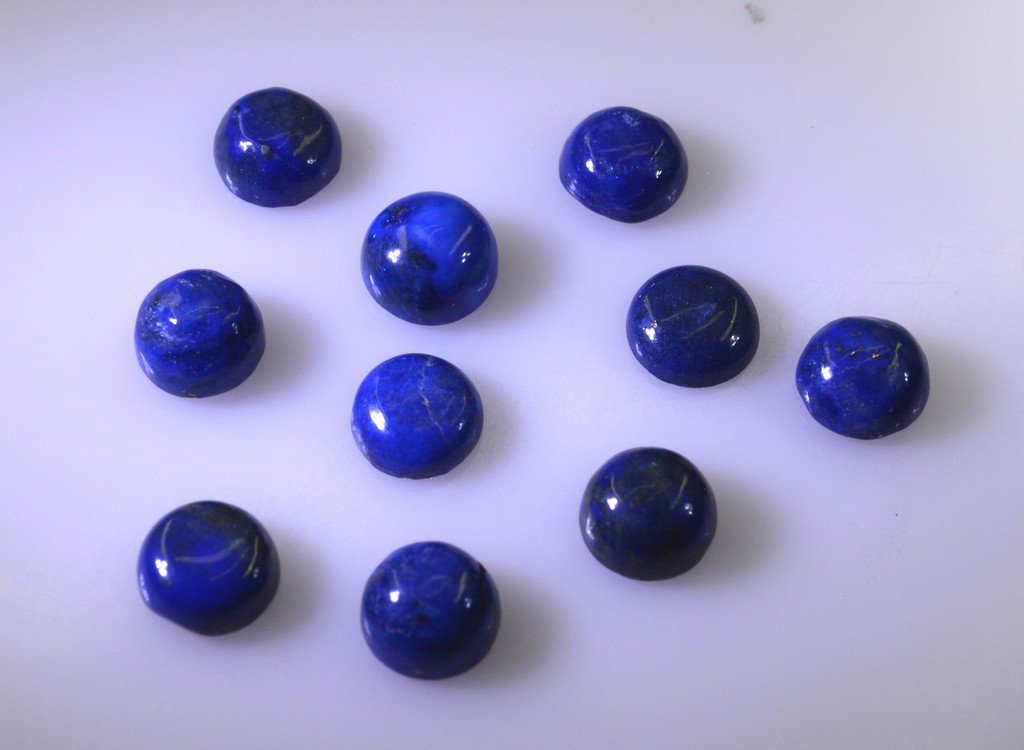 Lapis Lazuli loose Stone 1 Pieces 6 x 6 mm Round Blue cabochon Gemstone