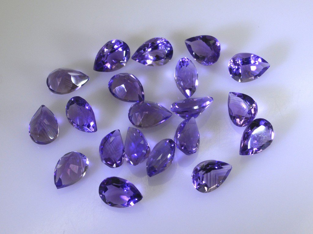 Amethyst loose Stone 1 Pieces 7 x 10 mm Pear Purple faceted Gemstone