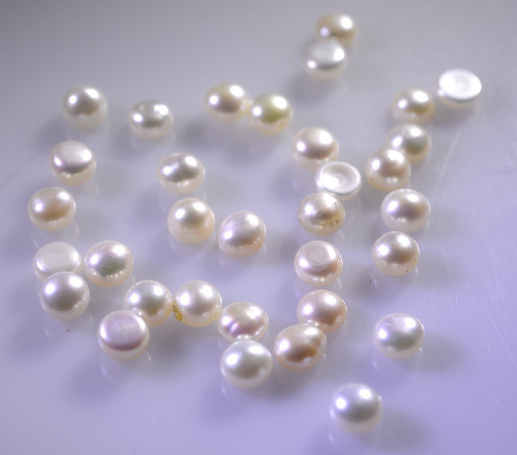 Pearl loose Stone 1 Pieces 9 x 9 mm Round White cabochon Gemstone