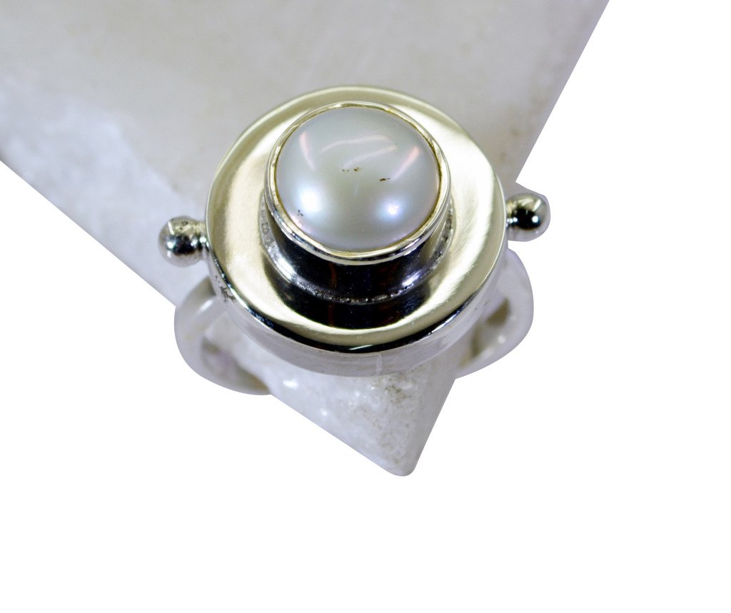 Riyo Pearl Silver Jewellery Stand Silver Ring Women Sz 8 Srpea8-56008