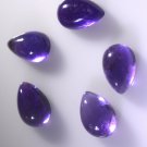 Amethyst loose Stone 1 Pieces 8 x 12 mm Pear Purple cabochon Gemstone
