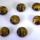 Tiger Eye loose Stone 1 Pieces 15 x 15 mm Round Brown cabochon Gemstone