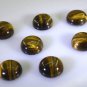 Tiger Eye loose Stone 1 Pieces 15 x 15 mm Round Brown cabochon Gemstone