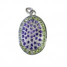 Riyo  Gemstone Silver s Pendant Earring Set L 1.2in Spmul-52059