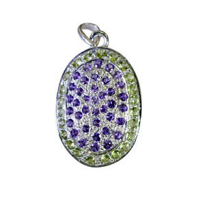 Riyo  Gemstone Silver s Pendant Earring Set L 1.2in Spmul-52059