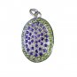 Riyo Gemstone Silver s Pendant Earring Set L 1.2in Spmul-52059
