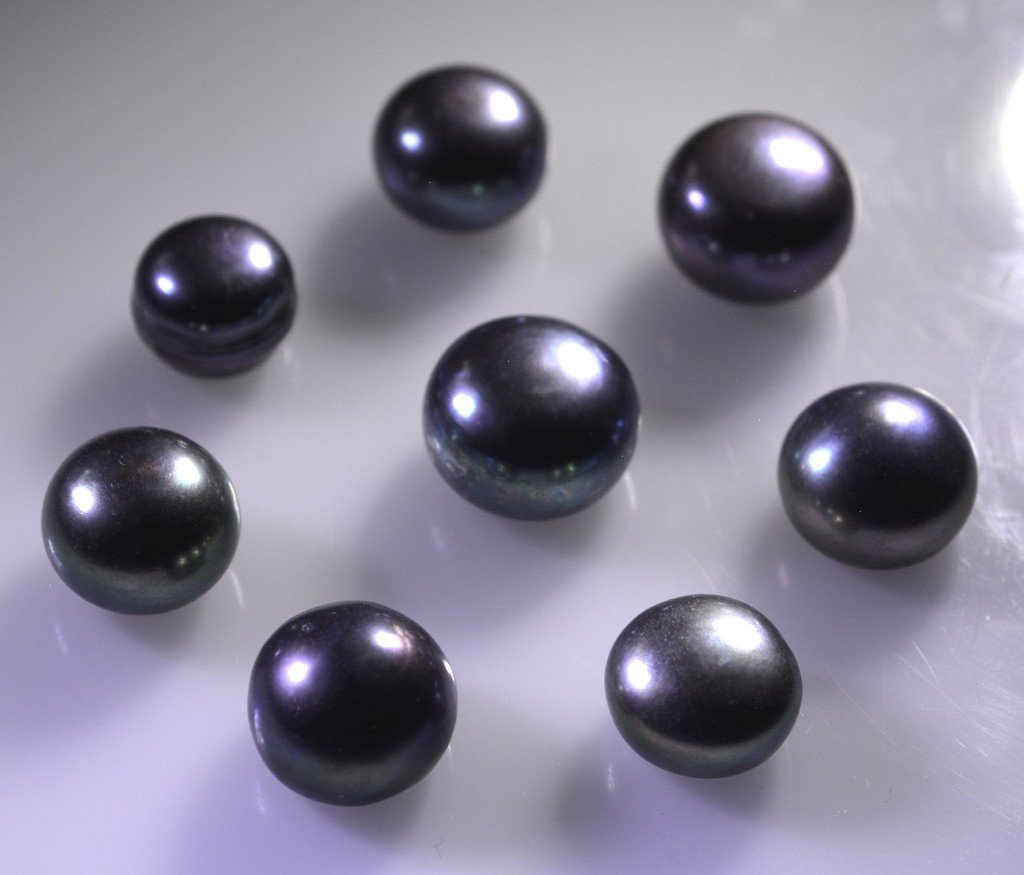 gray pearl loose Stone 1 Pieces 10 x 10 mm Round Gray cabochon Gemstone