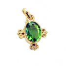 Riyogems Peridot Cz Gold Plated Fashion Casual Pendant L 1in Gpppecz-100003