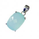 Riyo Aqua Chalcedony Silver Jewelry Supply Organic Pendants L 1in Spach-4001