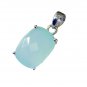 Riyo Aqua Chalcedony Silver Jewelry Supply Organic Pendants L 1in Spach-4001