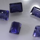 iolite loose Stone 1 Pieces 6 x 8 mm Emerald cut Blue faceted Gemstone
