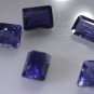 iolite loose Stone 1 Pieces 6 x 8 mm Emerald cut Blue faceted Gemstone